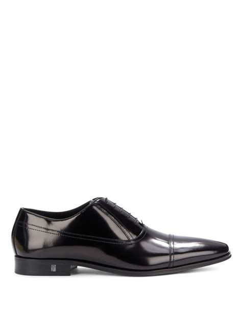 versace collection lace-up leather dress shoes|Versace denim shoes.